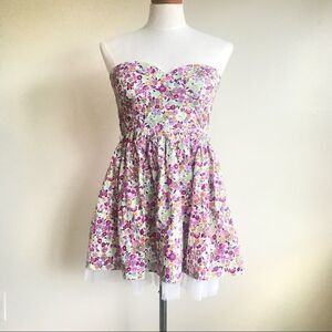Sans Souci strapless floral dress Size S